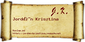 Jordán Krisztina névjegykártya